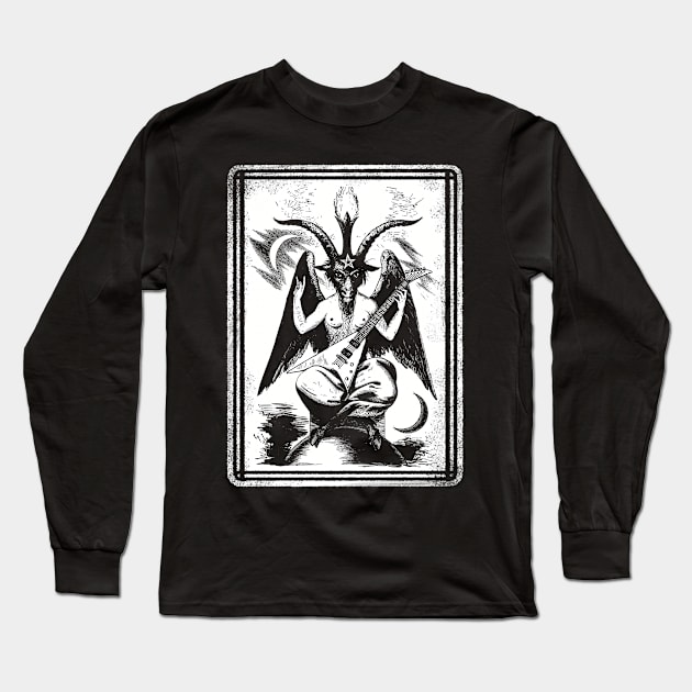 Baphomet guitar arrow white Long Sleeve T-Shirt by Karloz